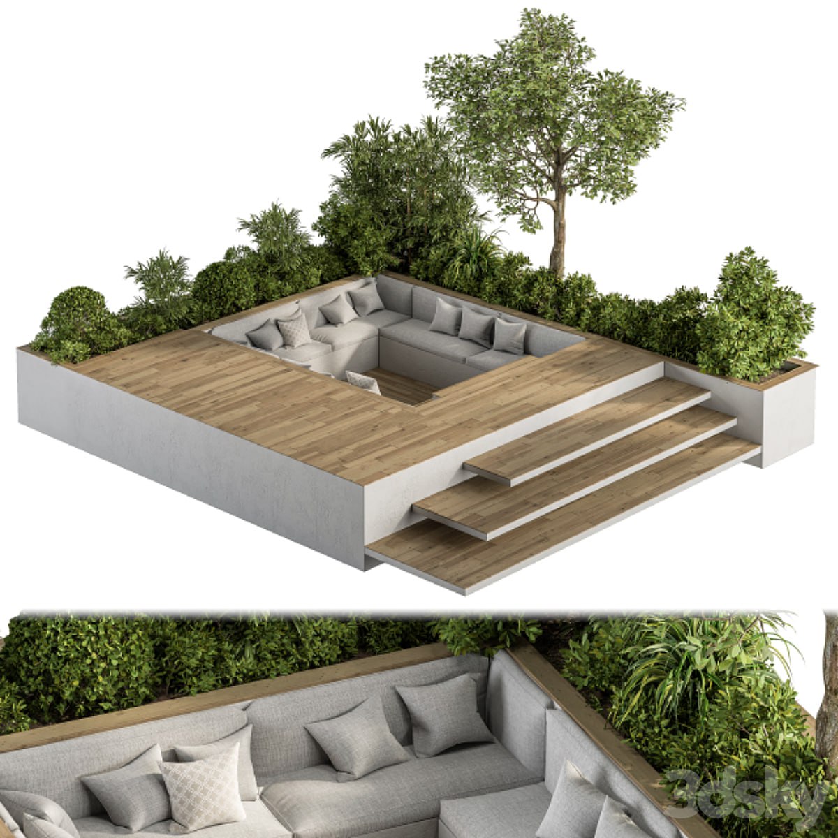 Pro 3dsky | Roof Garden and Landscape Furniture – Set 37 | Vray+Corona