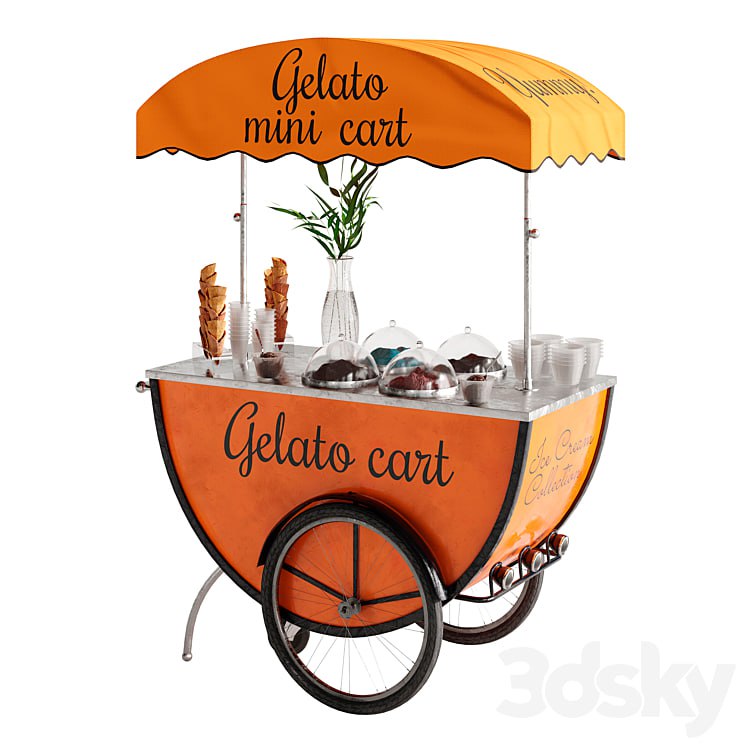 Mini Gelato cart 2   #Architecture  #other  #outside  #food  #bar  #umbrella  #icecream  #gelato  #cart